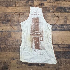 Ristorante Buca Mario Florence Italy Chef Kitchen Apron 100% Cotton